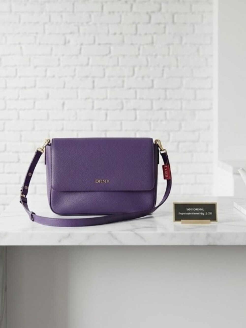 DKNY Purple Leather Crossbody Bag with Gold Hardware